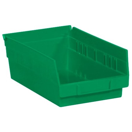 Bsc Preferred 11 5/8 x 6 5/8 x 4'' Green Plastic Shelf Bin Boxes, 30PK BUY00013200